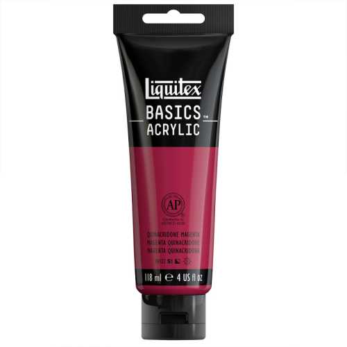 BASICS Acrylic Paint, 118 mL Tube, Quinacridone Magenta