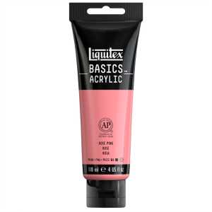 BASICS Acrylic Paint, 118 mL Tube, Rose Pink