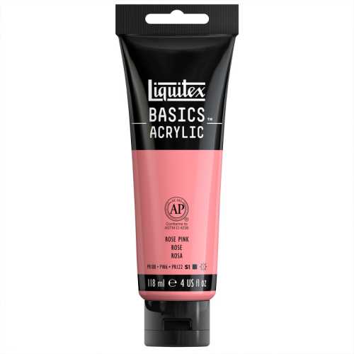 BASICS Acrylic Paint, 118 mL Tube, Rose Pink