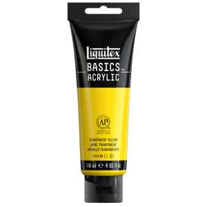 BASICS Acrylic Paint, 118 mL Tube, Transparent Yellow