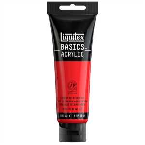 BASICS Acrylic Paint, 118 mL Tube, Cadmium Red Medium Hue