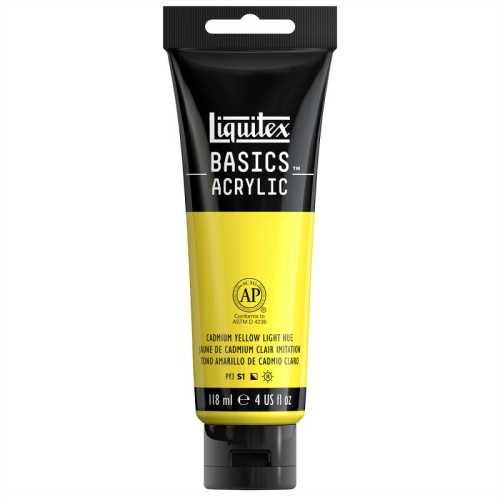 BASICS Acrylic Paint, 118 mL Tube, Cadmium Yellow Light Hue