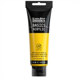 BASICS Acrylic Paint, 118 mL Tube, Cadmium Yellow Medium Hue