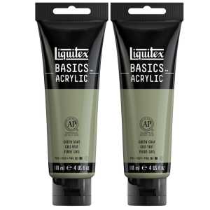BASICS Acrylic Paint, 118 mL Tube, Green Gray, Pack of 2