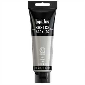 BASICS Acrylic Paint, 118 mL Tube, Silver