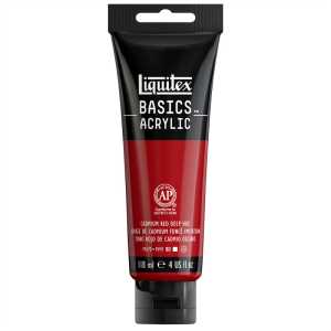 BASICS Acrylic Paint, 118 mL Tube, Cadmium Red Deep Hue