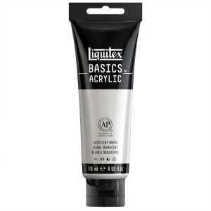 BASICS Acrylic Paint, 118 mL Tube, Iridescent White