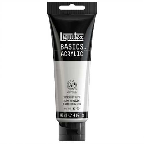BASICS Acrylic Paint, 118 mL Tube, Iridescent White