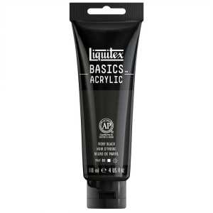 BASICS Acrylic Paint, 118 mL Tube, Ivory Black