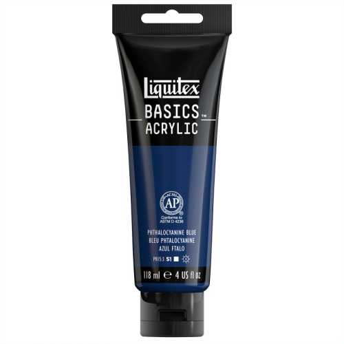 BASICS Acrylic Paint, 118 mL Tube, Phthalocyanine Blue