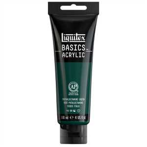 BASICS Acrylic Paint, 118 mL Tube, Phthalocyanine Green