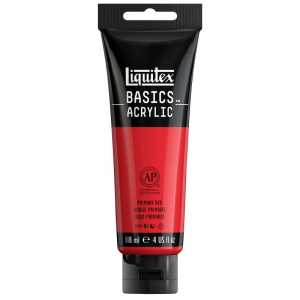 BASICS Acrylic Paint, 118 mL Tube, Primary Red