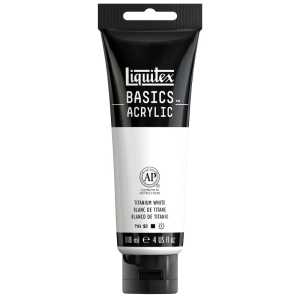 BASICS Acrylic Paint, 118 mL Tube, Titanium White