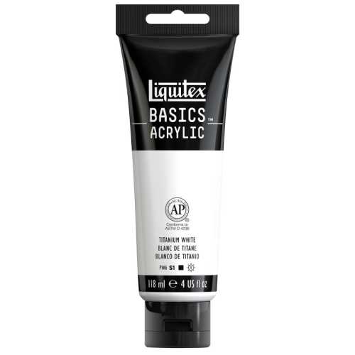 BASICS Acrylic Paint, 118 mL Tube, Titanium White