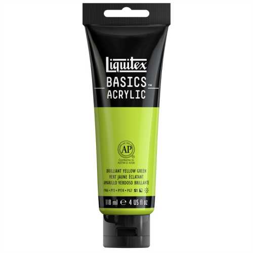 BASICS Acrylic Paint, 118 mL Tube, Brilliant Yellow Green