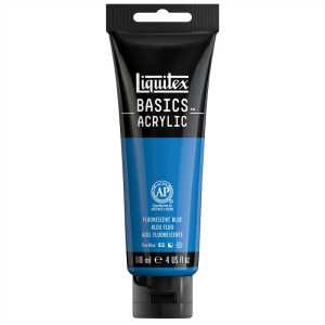 BASICS Acrylic Paint, 118 mL Tube, Fluorescent Blue
