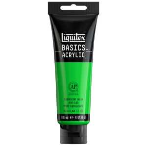 BASICS Acrylic Paint, 118 mL Tube, Fluorescent Green