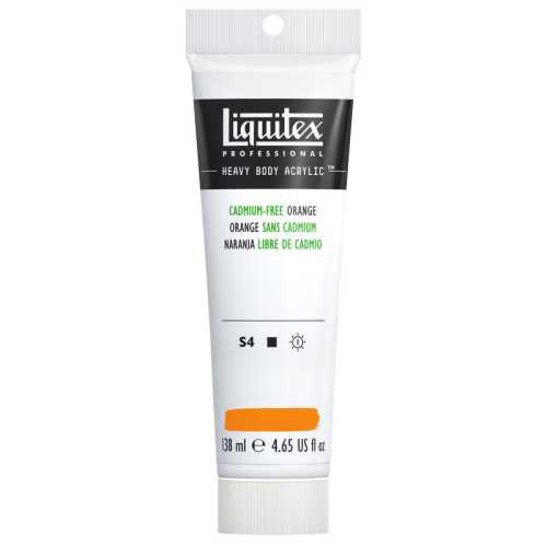 Professional Heavy Body Acrylic Paint, 138 mL Tube, Cadmium Free Orange