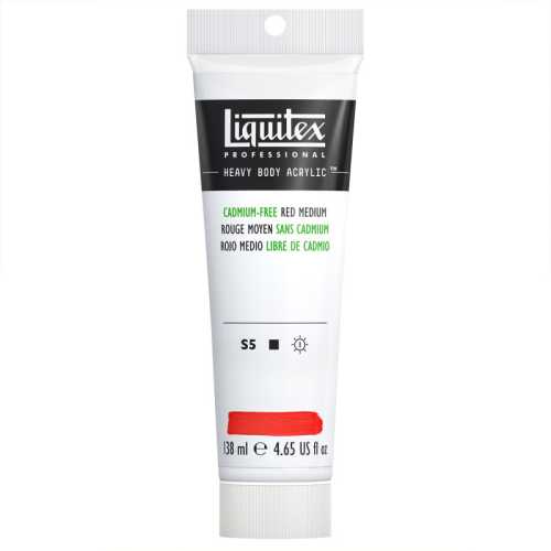 Professional Heavy Body Acrylic Paint, 138 mL Tube, Cadmium Free Red Medium