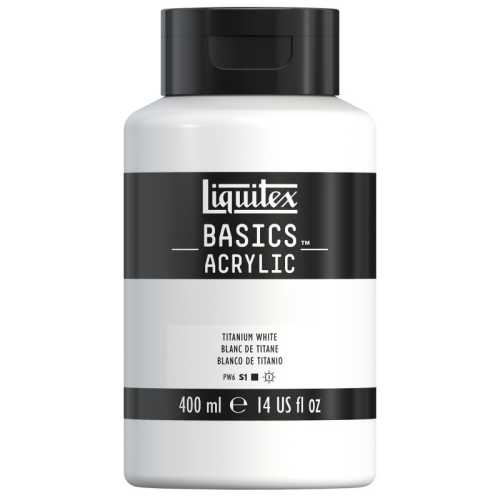 BASICS Acrylic Paint, 400 mL Bottle, Titanium White