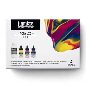 Professional Acrylic Ink, Pouring Technique, Primary Colors Set