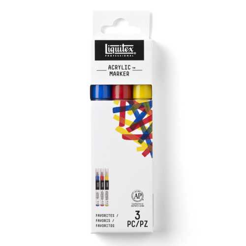 Professional Acrylic Paint Markers, Favorite Colors, 2 mm, Set of 3