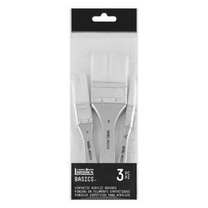 BASICS Large Scale Paint Brushes, Synthetic Hair, Set of 3