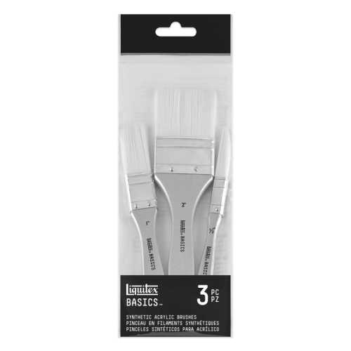 BASICS Large Scale Paint Brushes, Synthetic Hair, Set of 3