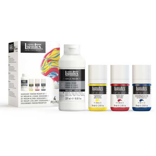 Professional Iridescent Pouring Medium & Soft Body Acrylic Set