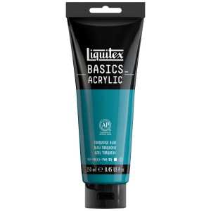 BASICS Acrylic Paint, 250 mL, Tube, Turquoise Blue