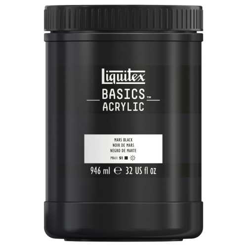 BASICS Acrylic Paint, 946 mL (32 oz) Jar, Mars Black