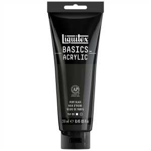 BASICS Acrylic Paint, 250 mL, Tube, Ivory Black