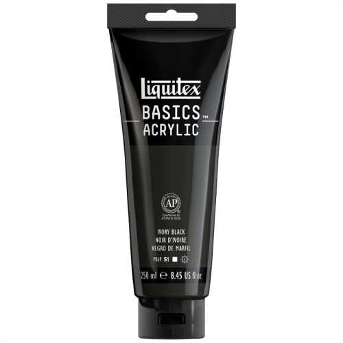 BASICS Acrylic Paint, 250 mL, Tube, Ivory Black