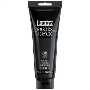 BASICS Acrylic Paint, 250 mL, Tube, Mars Black