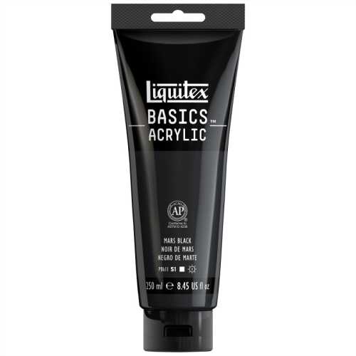 BASICS Acrylic Paint, 250 mL, Tube, Mars Black