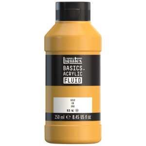 BASICS Acrylic Fluid, 250 mL, Bottle, Gold