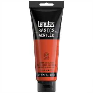 BASICS Acrylic Paint, 250 mL, Tube, Cadmium Red Light Hue