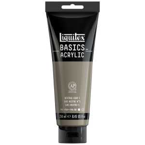 BASICS Acrylic Paint, 250 mL, Tube, Neutral Gray Value 5