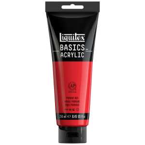 BASICS Acrylic Paint, 250 mL, Tube, Primary Red