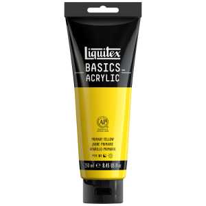 BASICS Acrylic Paint, 250 mL, Tube, Primary Yellow
