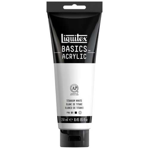 BASICS Acrylic Paint, 250 mL, Tube, Titanium White