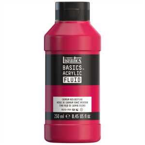 BASICS Acrylic Fluid, 250 mL, Bottle, Cadmium Red Deep Hue