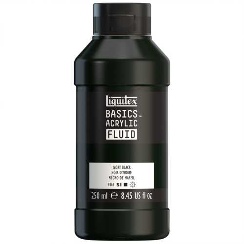 BASICS Acrylic Fluid, 250 mL, Bottle, Ivory Black