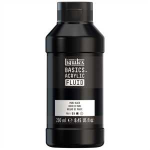 BASICS Acrylic Fluid, 250 mL, Bottle, Mars Black