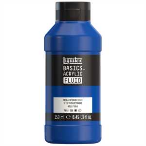 BASICS Acrylic Fluid, 250 mL, Bottle, Phthalocyanine Blue