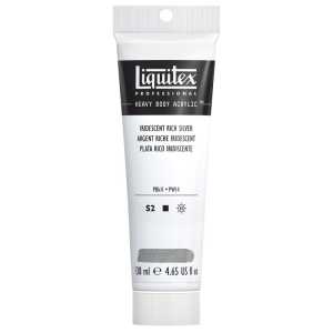 Professional Heavy Body Acrylic Paint, 138 mL Tube, Iridescent Rich Silver