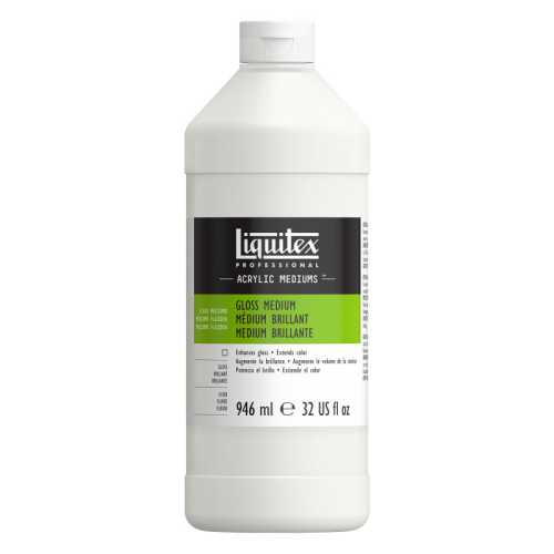 Professional Acrylic Gloss Medium, Clear, 32 oz (946 mL)