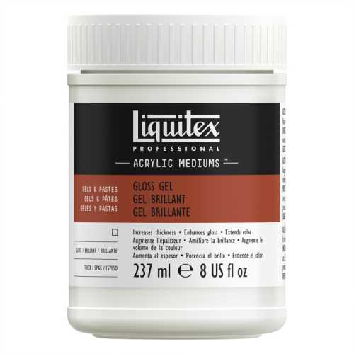Professional Acrylic Gloss Gel Medium, Clear, 8 oz (237 mL)