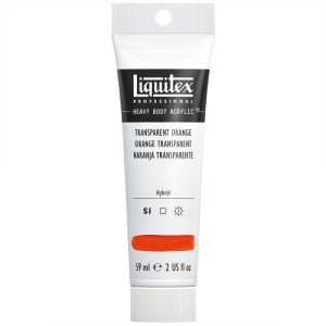 Professional Heavy Body Acrylic Paint, 59 mL Tube, Transparent Orange