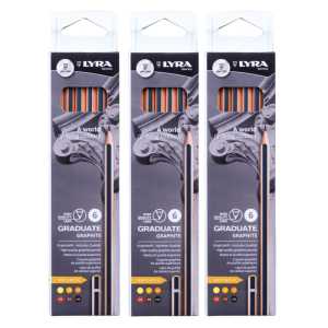 Graduate Graphite Pencil, Artist Set, 6 Per Set, 3 Sets